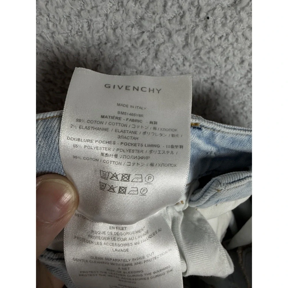 Givenchy Mens Size 30 Light Wash Mid Rise Straight Leg Jeans Made in Italy